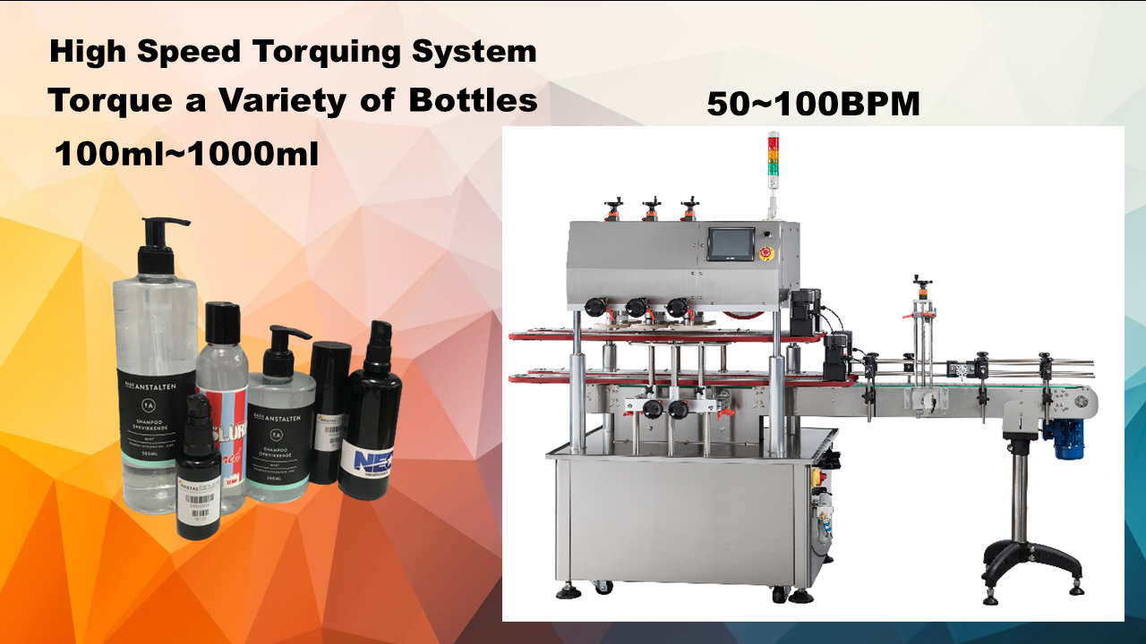 Multiple Rollers Torquing Bottles