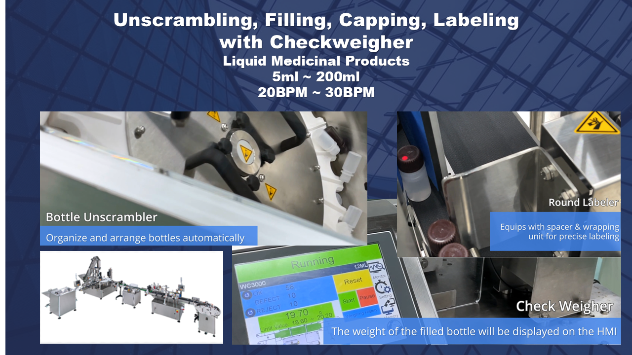 Precision bottling with checkweigher