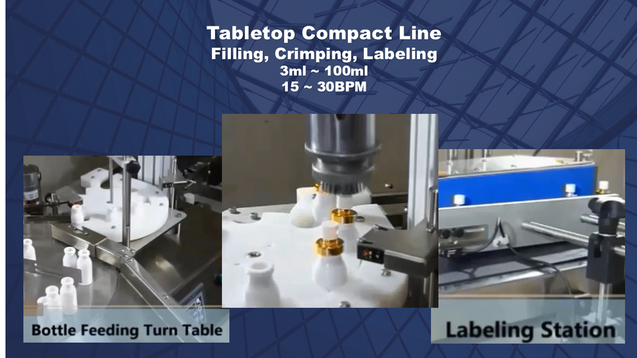 Compact line to crimp perfume bottles
